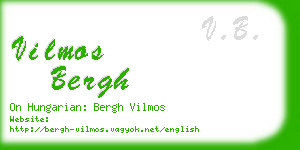 vilmos bergh business card